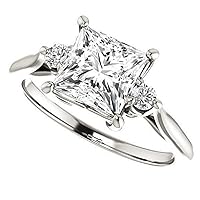 3 CT Princess Cut Colorless Moissanite Wedding Ring, Bridal Ring Set, Engagement Ring, Solid Gold Sterling Silver, Anniversary Ring, Promise Rings, Perfect for Gifts or As You Want Cocktail Ring For Her