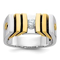 14k Two-tone Gold 1/3ct Diamond Complete Ring for Mens