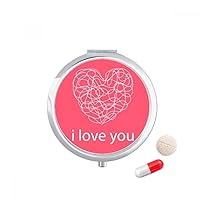 Valentine's Day I Love You Pink Heart Pill Case Pocket Medicine Storage Box Container Dispenser
