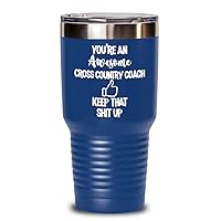 Cross Country Coach Mug Tumbler Appreciation Gift for Coaches Keep That Shit Up Tea Cup Gag Gift for Men and Women