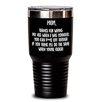 Funny Mothers Day Gift, Thanks For Wiping My Ass When I Was Younger, Rude Cheeky Gift For Mom Mother Mum On Mothers Day Birthday Christmas, Mother's Day Gift, Best Mom Tumbler (Red, 20 oz)