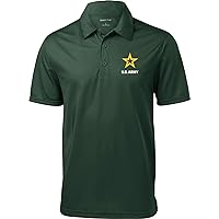 US Army Star Logo White Chest Print Textured Polo Shirt