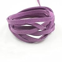 5 mm Width Suede Leather Lace Flat Faux Leather Cords Thread Velvet Cord for Necklace Bracelet Beading Colored Leather Cord,Jewelry Making 10 Meters per Bag (Purple)