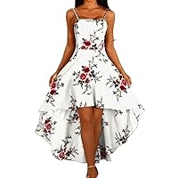 NP Summer Women Sling Dresses Casual Backless Dress Ladies Floral Printed
