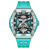 BONEST Gatti Men Luxury Watch 42mm*53mm Tonneau Case Automatic Mechanical Wristwatch 5ATM Sapphire Luminous Fluororubber Strap