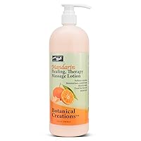 Healing Therapy Massage Lotion - Professional Pedicure, Body and Hot Oil Manicure, Infused with Natural Oils, Vitamins, Panthenol and Amino Acids (Mandarin, 32 Oz)