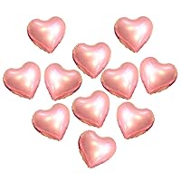 50 pcs 10inch Rose Gold Heart Balloons, Mylar Heart Foil Balloons for Birthday Wedding LOVE Valentine's Day Party Decorations.