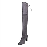 Women's Thigh High Fashion Boots Over The Knee Block Heel Boots Over The Knee Boots Long Boots