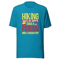 Hiking Shirt - Funny Graphic Tee - Quote Hiking Makes Me Happier- Best Gift Idea for Special Hiker