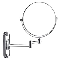 Bathroom Magnifying Mirror Wall Mounted Makeup Mirror with Extension Arm 8-Inch Double Sided Vanity Shaving Mirror 1X/7X Magnification Polished Chrome