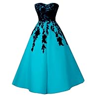 Women's Sweetheart Neck Satin Homecoming Dress Strapless Party Gown Dress