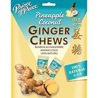 Prince of Peace Pineapple Coconut Ginger Chews, 1 lb. – Candied Ginger – Candy Pack – Ginger Chews Candy – Natural Candy