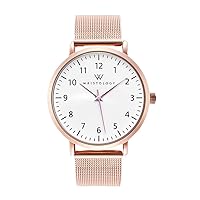 Wristology 8 Styles 2 Sizes Numbers Watch, Metal Mesh Milanese Band - Interchangeable Stainless Steel Strap - Easy to Read Analog Face, Second Hand for Women, Men, Nurses, Teachers, Olivia