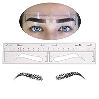 Eyebrow Stencil Disposable Eyebrow Shaper Kit - 50PC Transparent Mapping Stickers Eyebrow Stencils For Microblading, PMU - Quick Makeup Peel & Stick Eyebrow Stencil Kit (S Shaped)