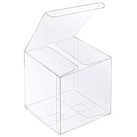 XP-ART 30 PCS Clear Favor Boxes,4 x 4 x 4 inch Plastic Clear Gift Boxes for Wedding,Birthday,Easter Mother's Father's Day Party