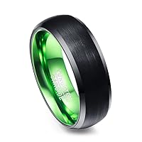 3MM Thick Men's Party Ring Black Dome Frosted Surface Tungsten Steel Ring