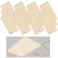 12 Pcs Fluorescent Light Covers for Classroom Original Fluorescent Light Filters Magnetic Glare Ceiling Light Cover Reduce Glare Flicker for Hospitals Home Drop Ceiling Office Whisper White