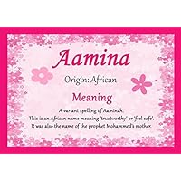 Aamina Personalized Name Meaning Certificate
