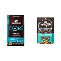 Wellness CORE Natural Grain Free Dry Dog Food, Ocean (26-Pound Bag) CORE Bowl Booster Skin & Coat Health Dog Food Topper (4 oz)
