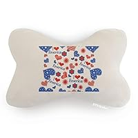 USA Love Heart Flower Festival Pattern Car Trim Neck Decoration Pillow Headrest Cushion Pad