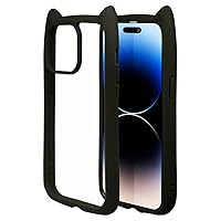 iPhone 14 Pro Max Cute Case for Women, Girls, Cat Design,Tempered 9H Glass + Flexible TPU Bumper, Rasta Banana Japan Design