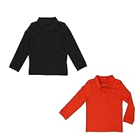 Kidsy Boys Solid Cargo Polo Peruvian Cotton T-Shirt – Long Sleeve, Polo Neck with 3 Buttons