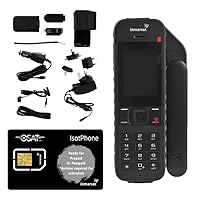 Inmarsat IsatPhone 2.1 Satellite Phone Telephone Handset with Prepaid/Postpaid SIM Card - Ready to Activate - Voice, SMS Messenging, GPS Tracking, Global Coverage, SOS Emergency - Black
