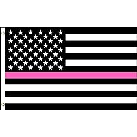 Trade Winds Thin Pink Line American Flag 3x5 ft Breast Cancer Awareness Women US USA Grommet Premium Fade Resistant