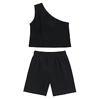 Baby Clothe Gift Set Toddler Girls Summer Set Solid Tops Shorts Trousers Set Casual Clothes Outfits 4Y New Stuff (Black, 2 Years)