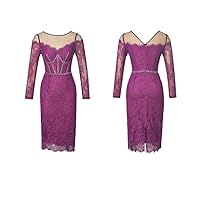 French Design Purple Long-Sleeved Dress Women's Autumn New Slimming Celebrity Temperament Short Skirt Dress