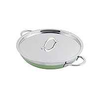 Bon Chef 60305 Stainless Steel/Aluminum Classic Country French Collection Saute Pan/Skillet with Cover and Double Handle, 2-3/8 Quart Capacity, 10-7/8