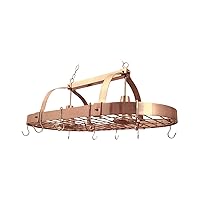 Elegant Designs PR1000-CPR Home Collection 2 Light Kitchen Pot Rack with Downlights, Copper