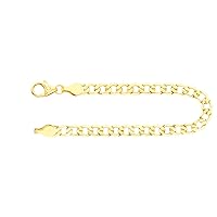 EDELIND Men's Bracelet 333 585 Yellow Gold Bracelet Curb Chain Faceted 5 mm Bracelet 8 14K Real Gold Bracelet with Jewellery Gift Box Made in Germany