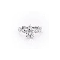 MRENITE 10K 14K 18K Gold 1CT 2CT 3CT Pear Cut Moissanite Engagement Ring for Women Pear Shaped Wedding Anniversary Promise Ring for Her
