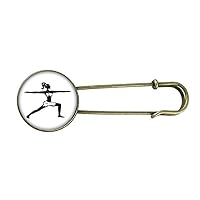 Yoga Girl Keep Healthy Sports Outline Retro Metal Brooch Pin Clip Jewelry