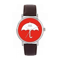 White Umbrella Watch 38mm Case 3atm Water Resistant Custom Designed Quartz Movement Luxury Fashionable