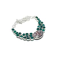 Laguna Lace Agate & Emerald Gemstone 925 Sterling Silver Necklace 18 - Unique Jewelry for Harmony and Renewal - Amplify Clarity, Growth, and Emotional Balance