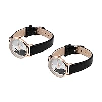 TENDYCOCO 2 Pcs Cat Watch Casual Ladies Watch Fitness Watch Girls Watches Easter Basket Filler Women Leisure Watch Girl Watch Ladies Watches Female Watches Miss Faux Leather Strap Simple