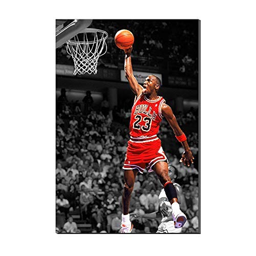 Michael Jordan Wing Slam Dunk Air Basketball Legend Sports Poster Pictures Oil Painting Canvas Prints Artwork New Home Gifts Home Decor (24x36inch ...