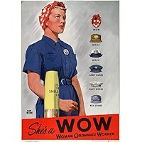 She's A Wow - Women Ordnance Worker - 1942 - World War II - Propaganda Magnet