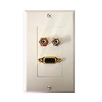 Vanco 281206X S-VGA and Dual RCA Jacks Decor Wall Plate (White)