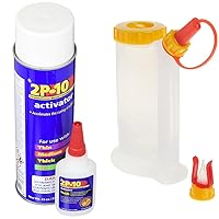 2P-10 Super Glue Adhesive Combo Pack + FastCap Glu-Bot Woodworkers Glue Bottle
