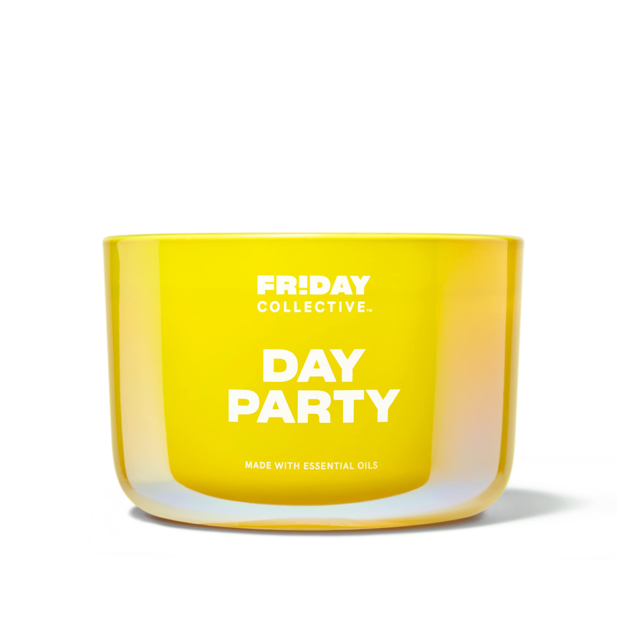 Friday Collective Day Party Candle, Citrus Scented, Made with Essential Oils, 3 Wicks, 13.5 oz