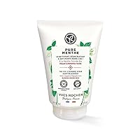 Yves Rocher Pure Menthe 3-in-1 Anti-Blackhead Facial Cleanser Scrub with Organic Peppermint for Deep Cleansing - 125 ml. / 4.2 Fl.Oz
