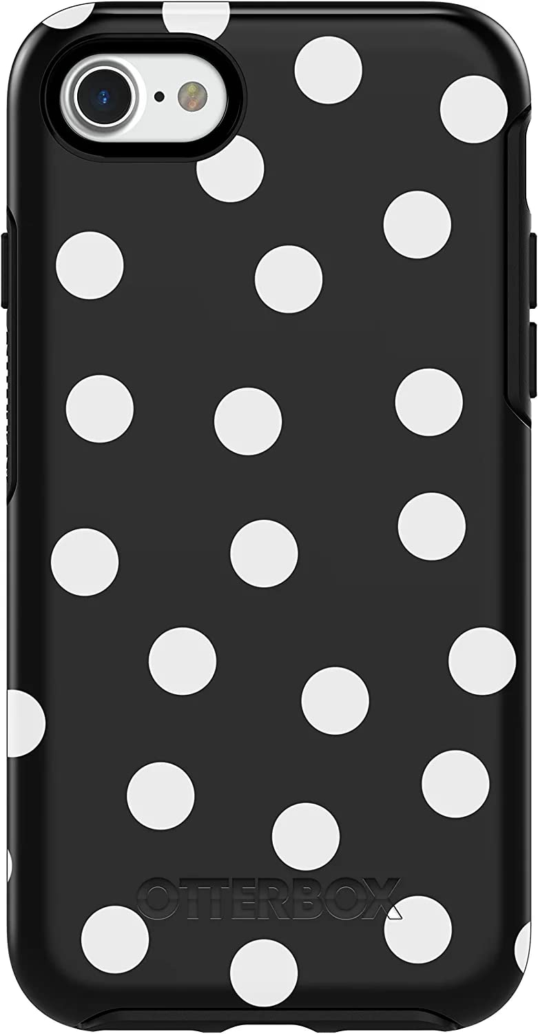 OtterBox Symmetry Series Case for iPhone SE (3rd and 2nd gen) and iPhone 8/7 (Only) - Non-Retail Packaging - Date Night (Black/White Polka Dot Graphic)