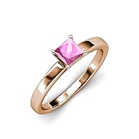 Pink Sapphire Solitaire Ring 0.85 ct in 14K Rose Gold