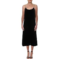 Enza Costa Womens Velvet A-Line Slip Dress Black 1