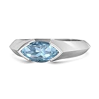 Multi Choice Your Gemstone 0.25 Ctw Marquise 925 Sterling Silver Engagement Ring