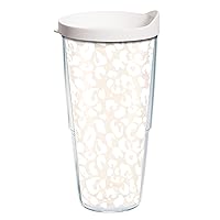 Tervis Leopard Animal Print Collection Made in USA Double Walled Insulated Tumbler Travel Cup Keeps Drinks Cold & Hot, 24oz, Frost