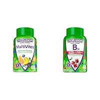 MultiVites Gummy Multivitamins for Adults with 12 Vitamins and Minerals & Extra Strength Vitamin B12 Gummy Vitamins for Energy Metabolism Support